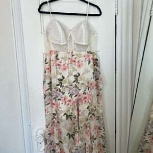 Shein Curve Floral Lace Bustier Midi Dress